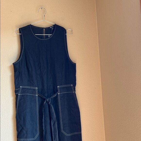 NWT Madewell Jumpsuit Black Linen 14 - Picture 6 of 10
